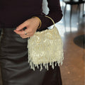 Elegant Handmade Pearl Beaded Chain Evening Bag 8CW6BBG506T