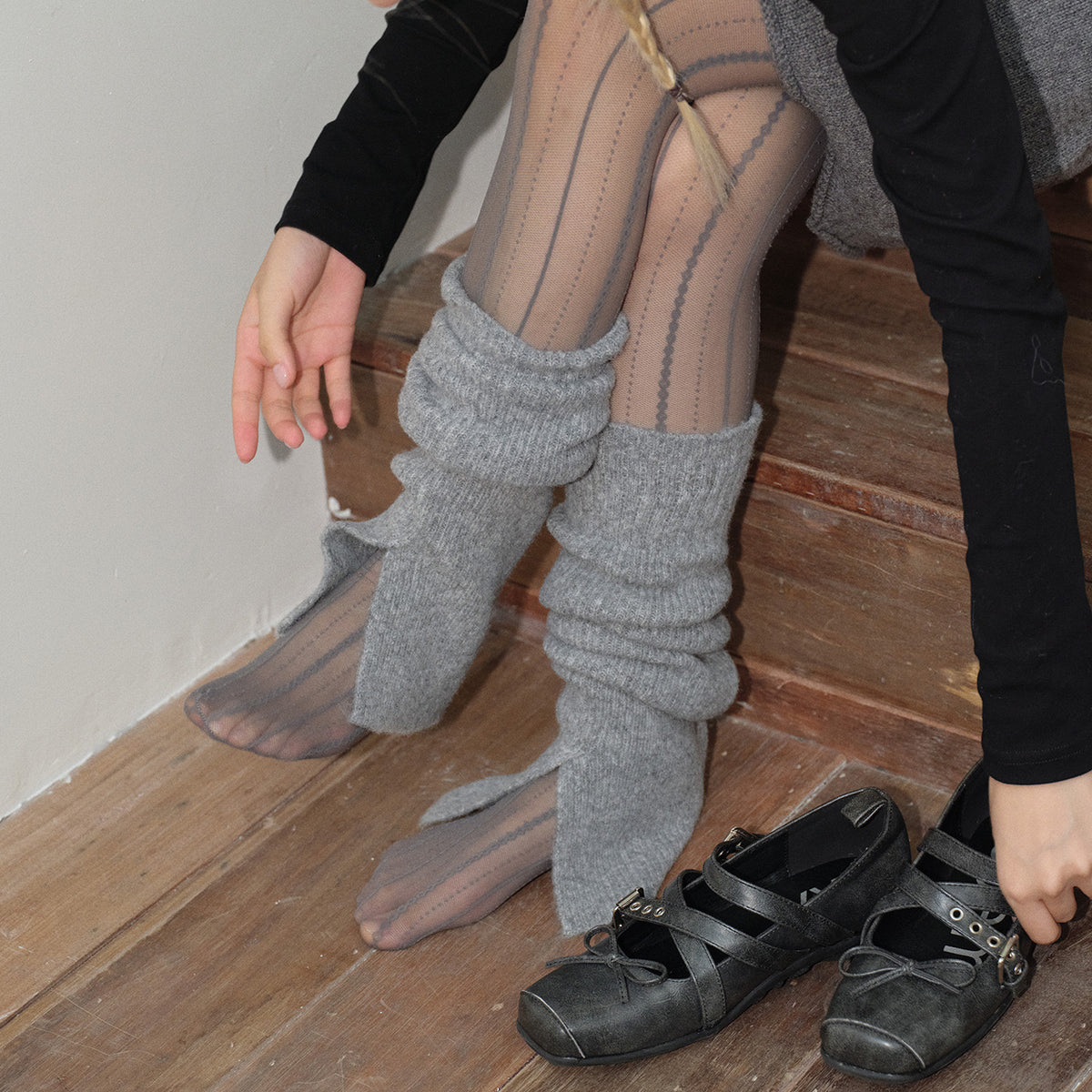 Trendy Wool-Blend Knit Slouch Leg Warmers 6W8FSO873