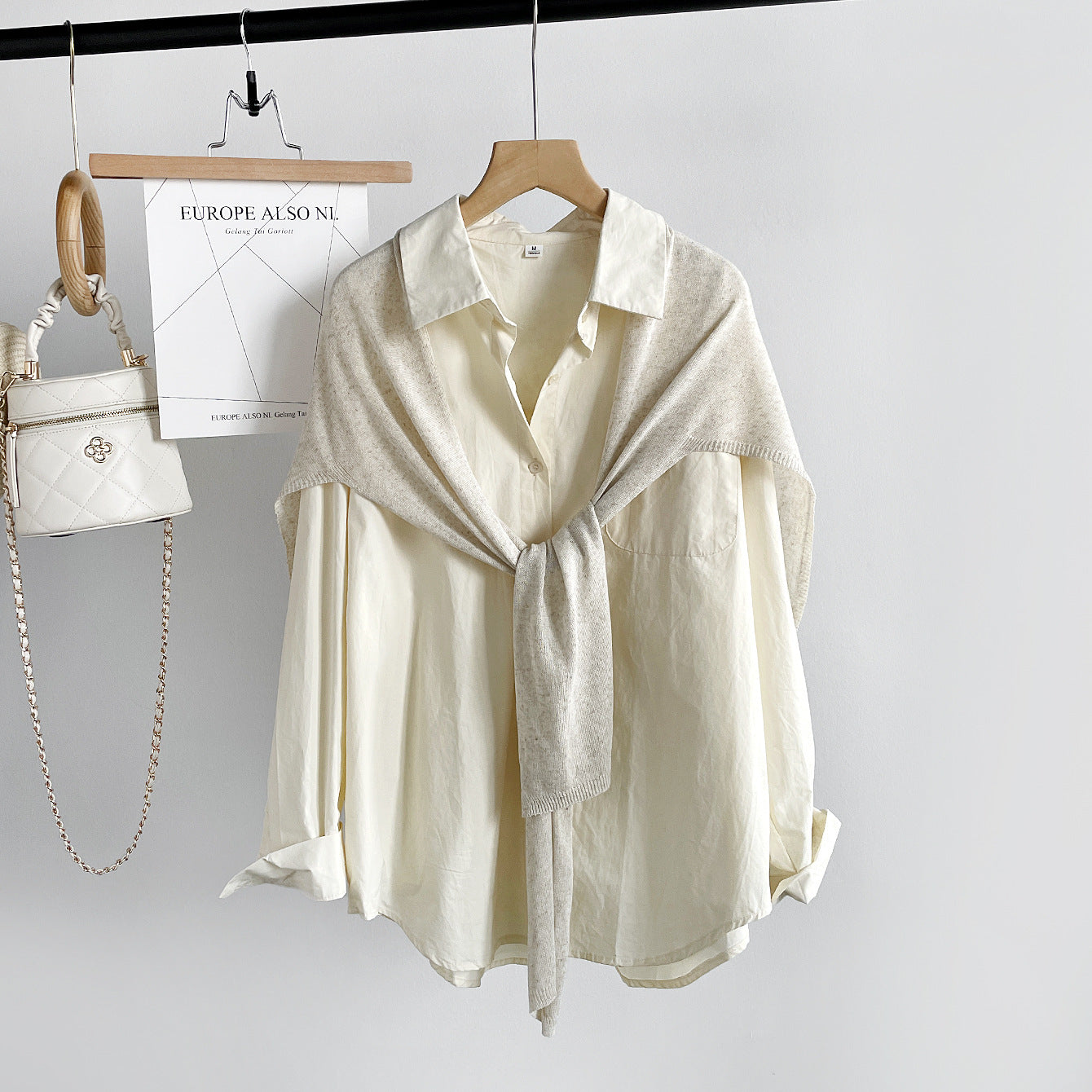 Solid Color Linen Shoulder Wrap Knit Shawl 6W6NSC125