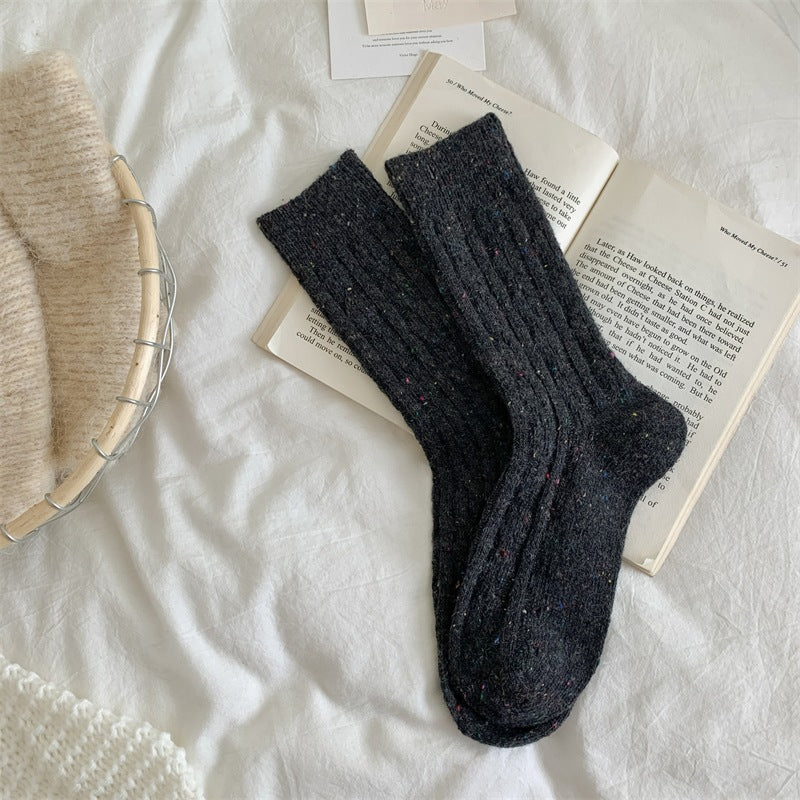 Thick Warm Wool-Blend Cable Knit Socks 6W8FSO710