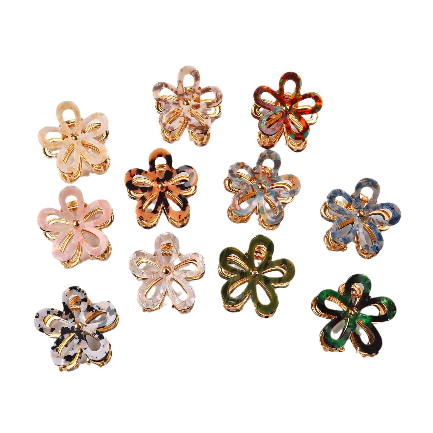Danity Colorful Flower Mini Metal Hair Claw MK2PPM6W6HCP357