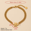 Simple Gold Plated Star Flower Chain Bracelet 6W6JBR530
