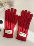 Vintage Cable Knit Wool Blend Touchscreen Gloves 6W6GLO54