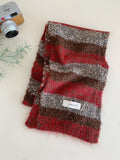 Striped Contrast Knit Scarf - DippedShop Wholesale - #1523