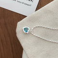 Simple Cubic Zirconia Heart Pendant Choker Necklace 6W6JNC387L