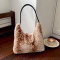 Minimalist Solid Color Large Capacity Plush Shoulder Bag 6W10BBG1927
