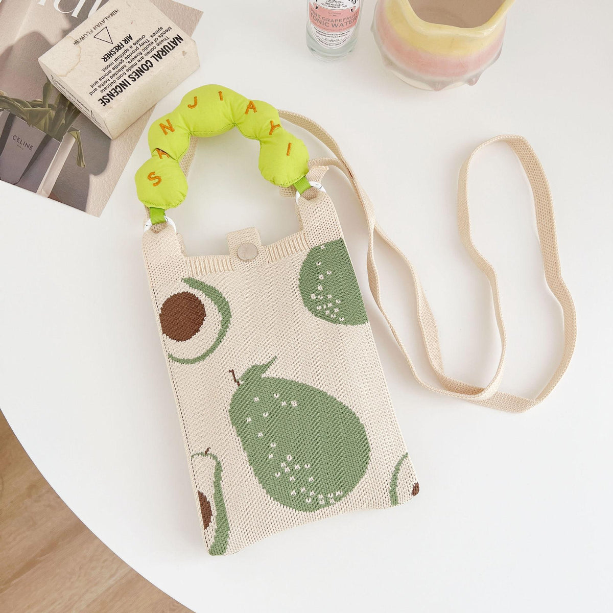 Cute Cartoon Print Knit Crossbody - DippedShop Wholesale - #7923