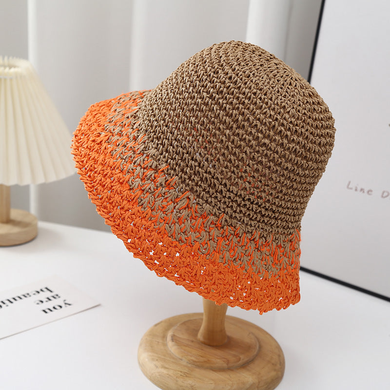 Color Block Straw Hat - DippedShop Wholesale - #9347