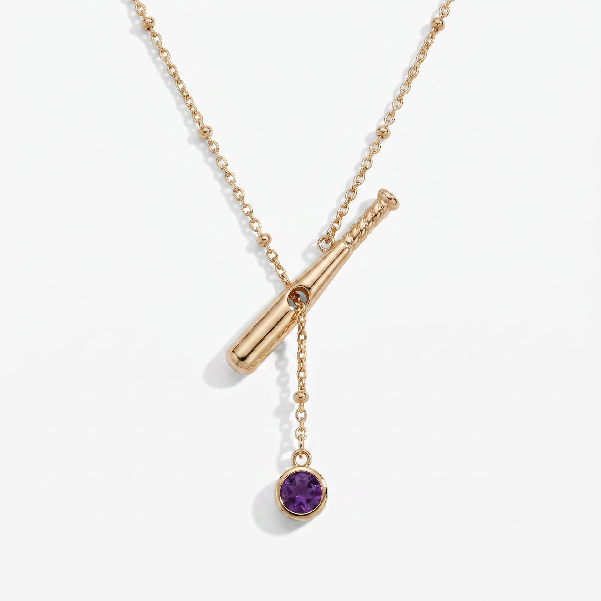 Sporty Style Cubic Zirconia Ball Pendnat Necklace 6W6JNC410L