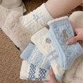 Bear Embroidery Striped Socks - DippedShop Wholesale - #5027