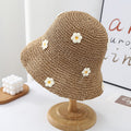 Flower Embroidery Straw Hat - DippedShop Wholesale - #7123