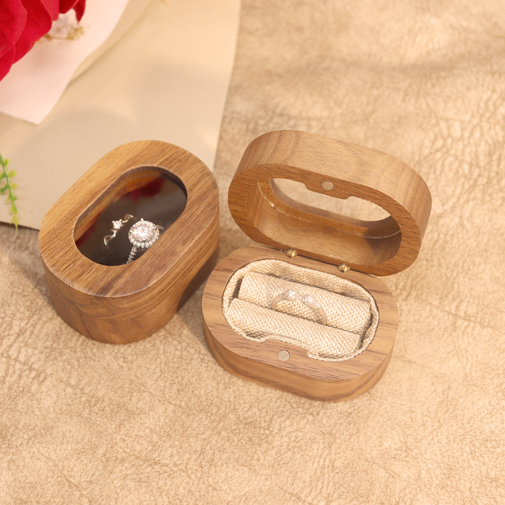 Oval Walnut Ring Box - DippedShop Wholesale - #5475