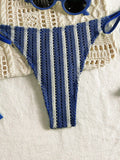 Striped Triangle Bikini Set - DippedShop Wholesale - #2963