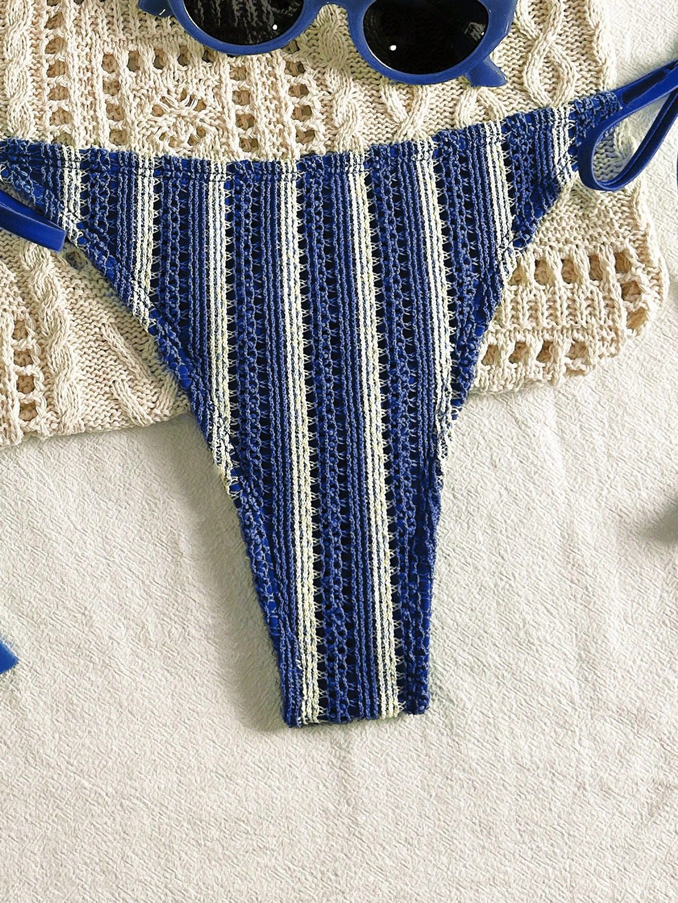 Striped Triangle Bikini Set - DippedShop Wholesale - #2963
