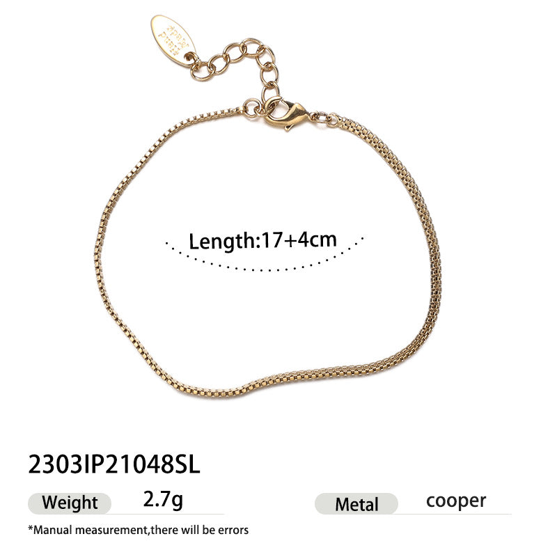 Minimalist Gold Snake Chain Bracelet - DippedShop Wholesale - #3107