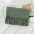 Warm Solid Color Tassel Scarf 6W6NSW305
