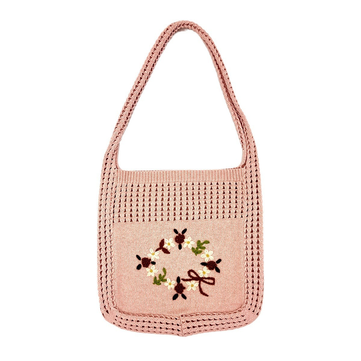 Crochet Floral Shoulder Bag - DippedShop Wholesale - #8499