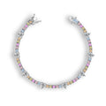 Trendy Heart Colorful Cubic Zirconia Chain Bracelet 6W6JBR383