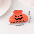 Cute Halloween Color Block Pumpkin Hair Claw 6W6HCP1311
