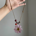 Flower Resin Pendant Necklace - DippedShop Wholesale - #0723