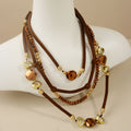 Vintage Multi Layer Beaded Rope Braided Necklace 6W6JNC661