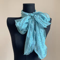 Sweet Floral Print Ruffled Silk Scarf 6W6NSI186