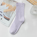 Solid Cotton Mid Calf Socks - DippedShop Wholesale - #6403