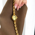Luxury Rhinestone Oval Dial Quartz Wrist Watch MK2SSAS6W6JWA02