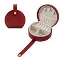 Elegant Half-Moon Travel Jewelry Case with Handle 6W13HSJ111