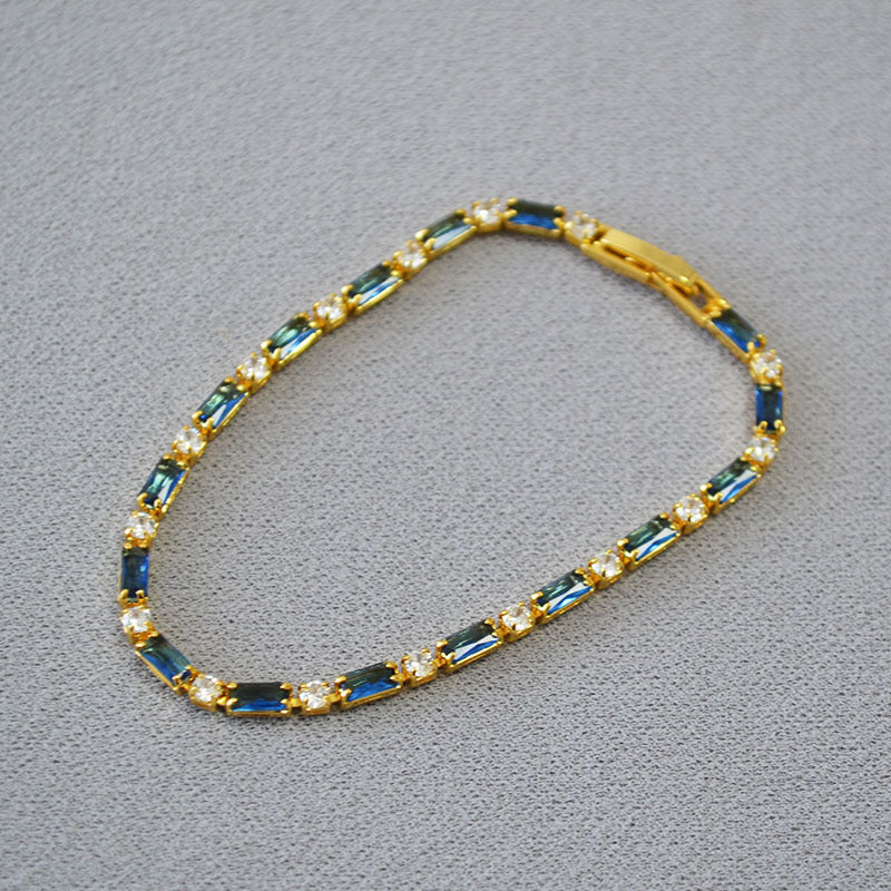 Fashion Color Contrast Cubic Zirconia Tennis Bracelet 6W6JBR471