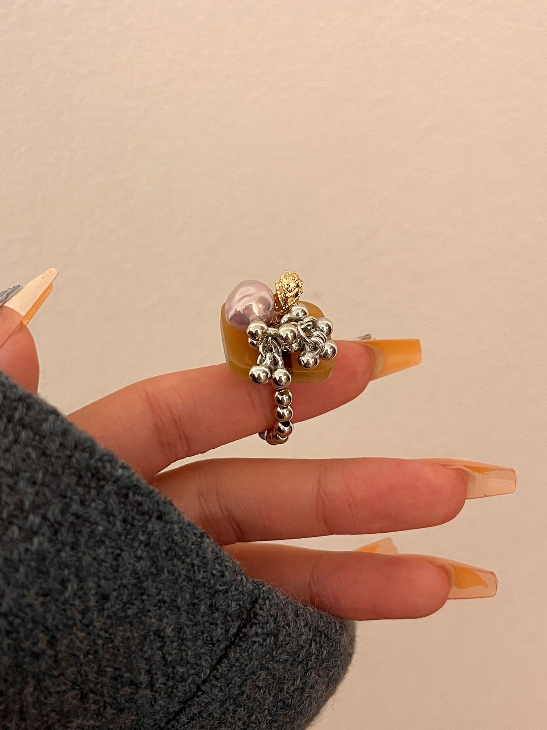 Chic Handmade Beaded Stretch Band Ring DP25F767