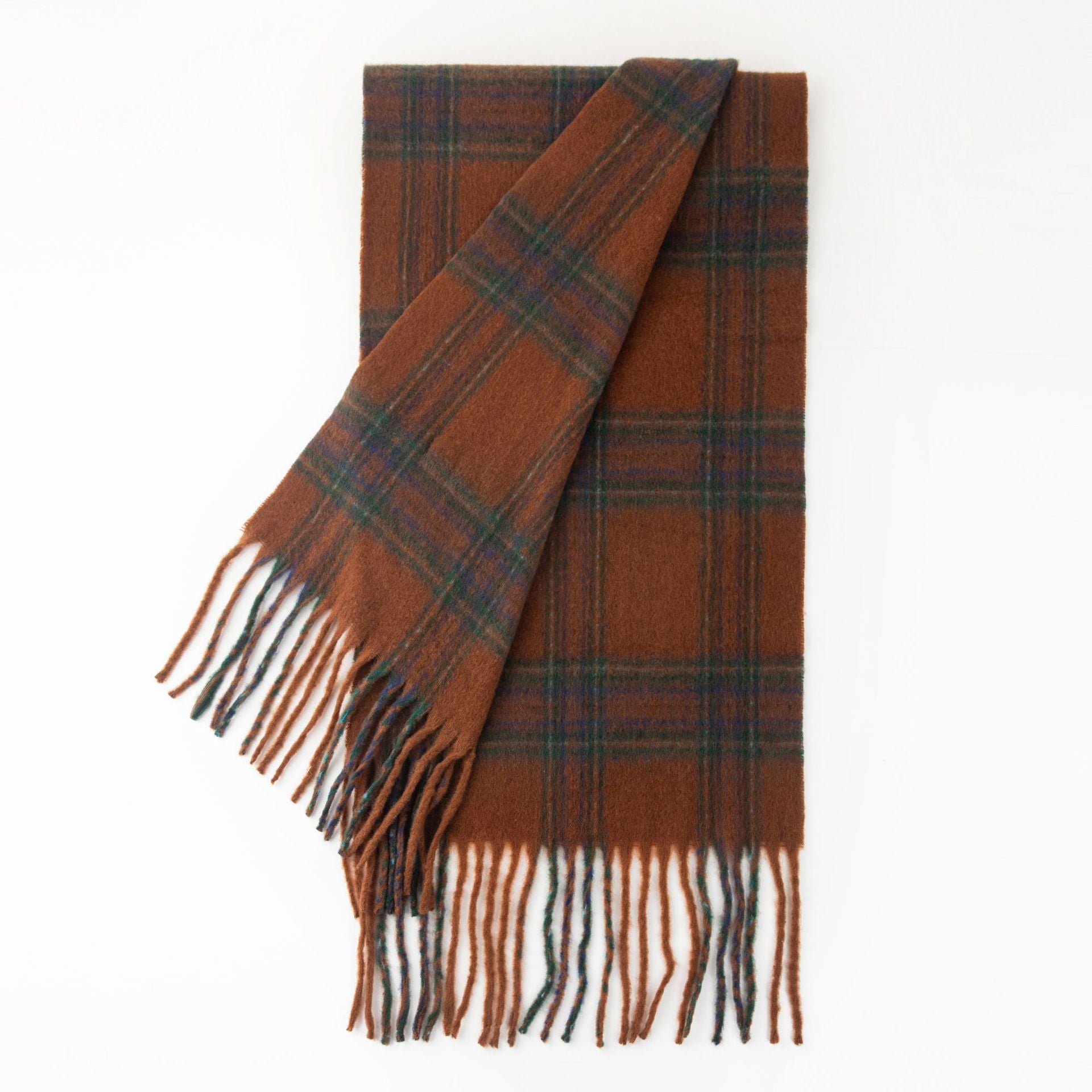 Minimalist Color Block Plaid Tassel Scarf 6W6NSW274