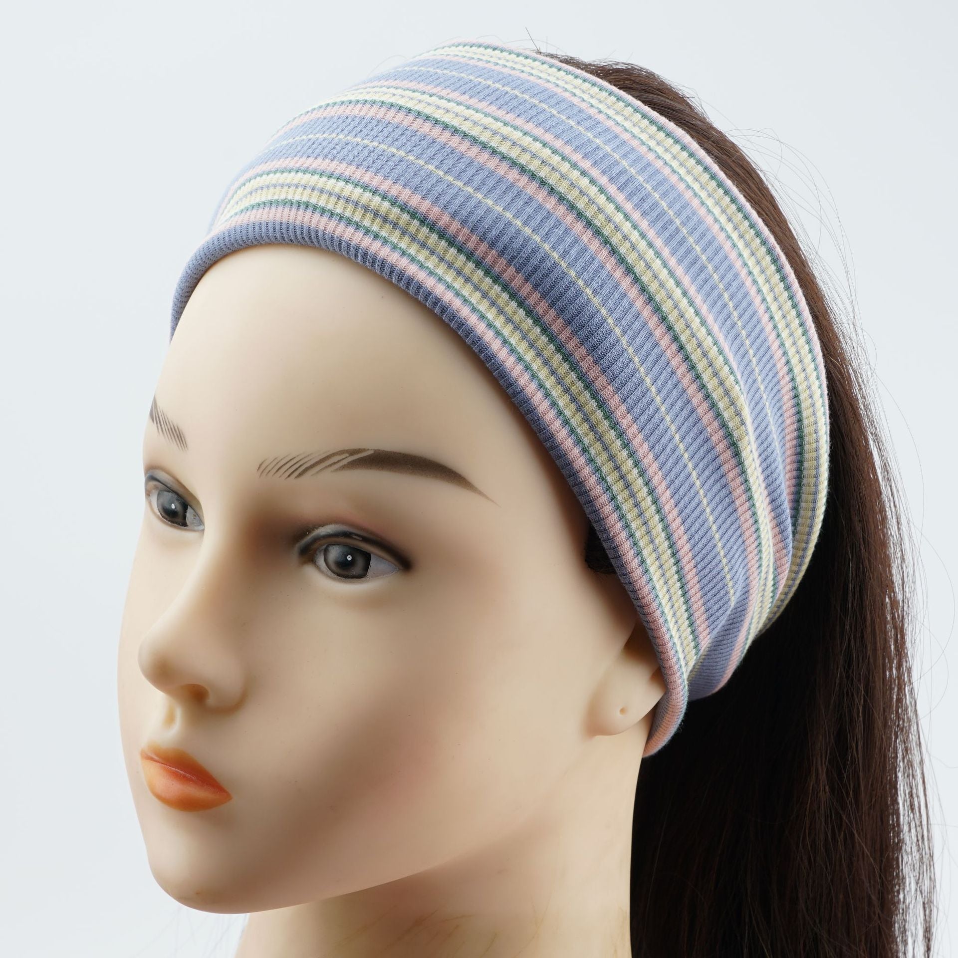 Striped Knitted Ribbed Headband - DippedShop Wholesale - #7539