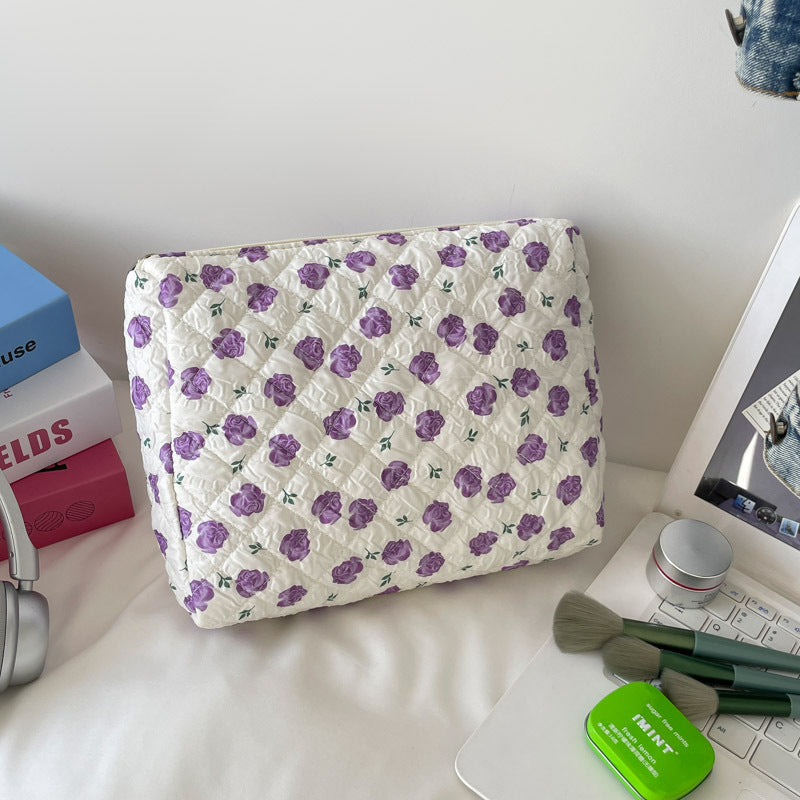 Floral  Quilted Storage Cosmetic Bag 6C5CO72