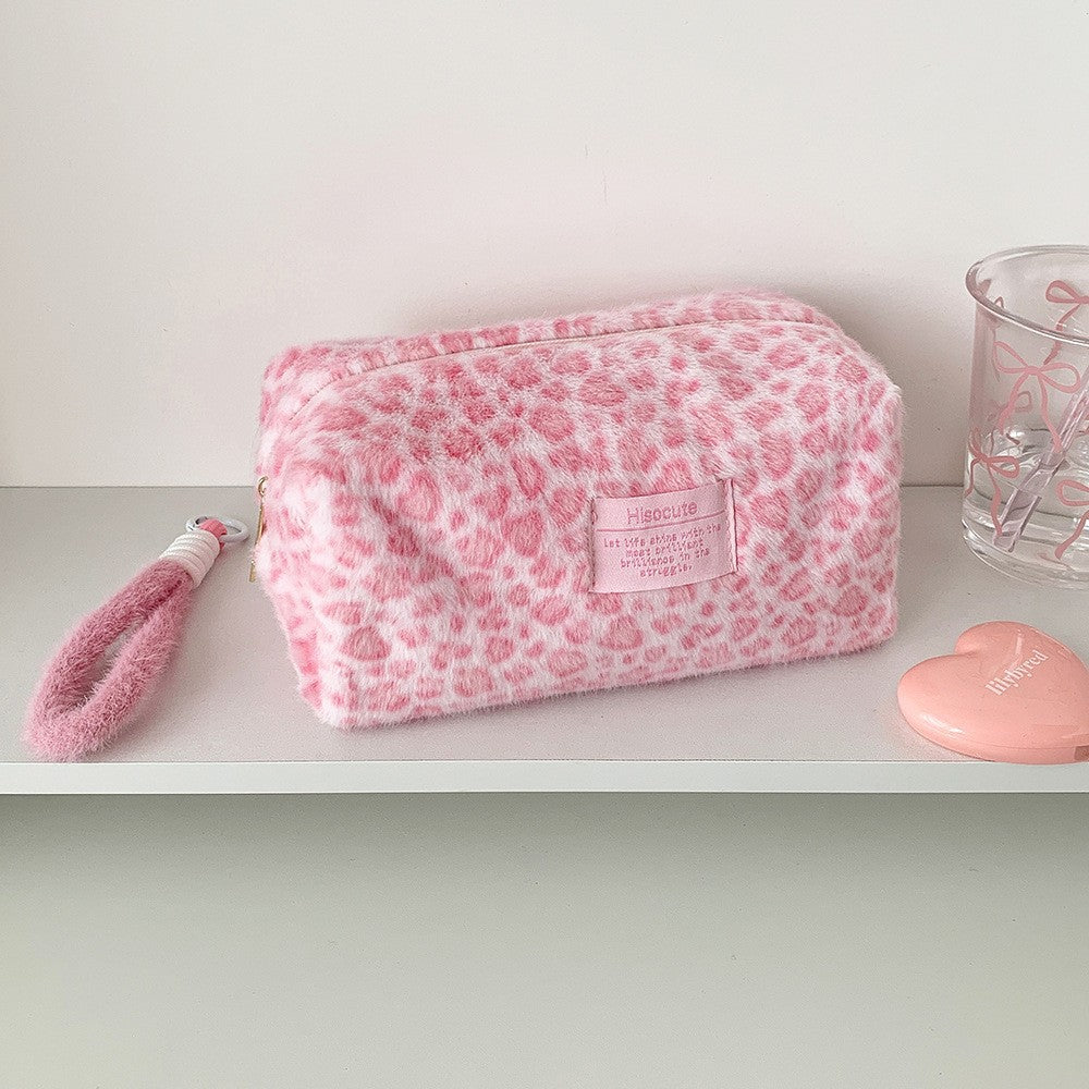 Stylish Leopard Lint Large Capacity Makeup Bag MK2BW6S10BOB59