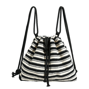 Striped Color Block Drawstring Backpack DP25E698