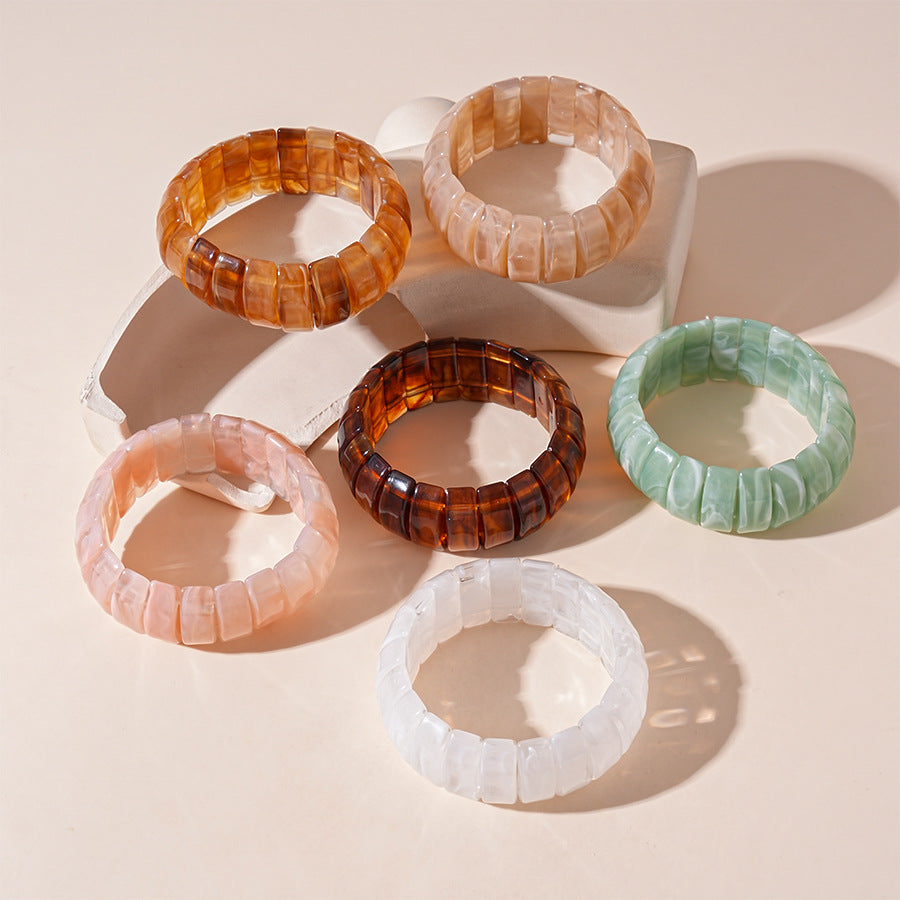 Vintage Color Block Splicing Acrylic Bracelets DP25D625