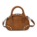 Retro Studded Faux Suede Bowling Bag 6W10BBG2429