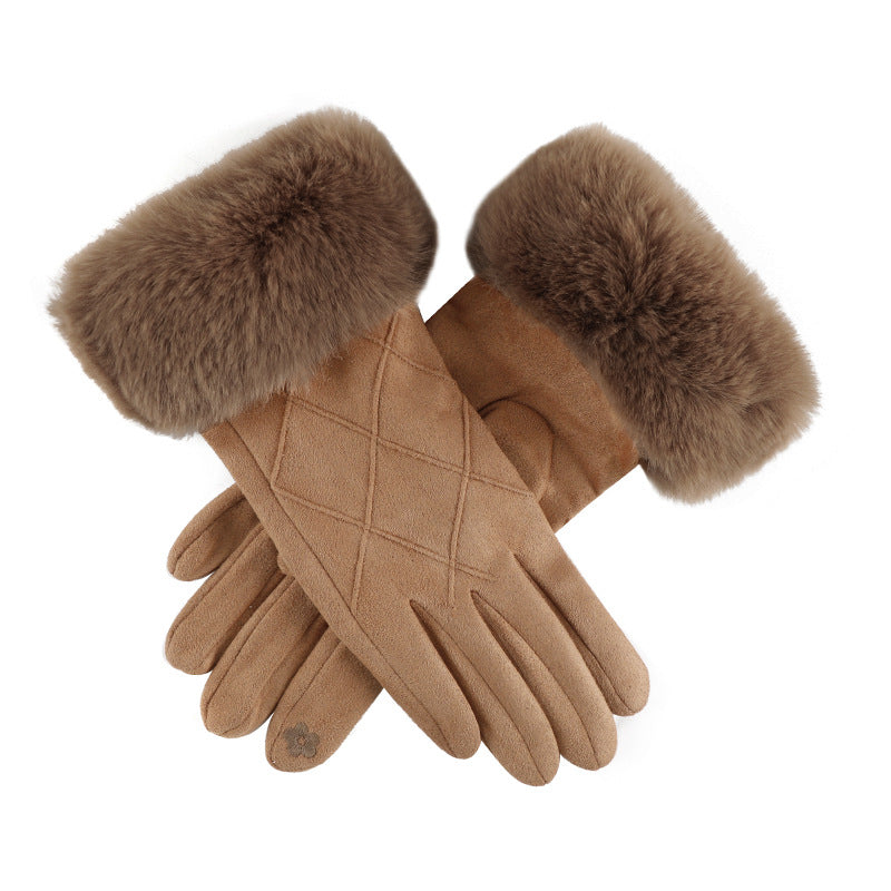 Plaid Suede Touch Screen Gloves - DippedShop Wholesale - #6067