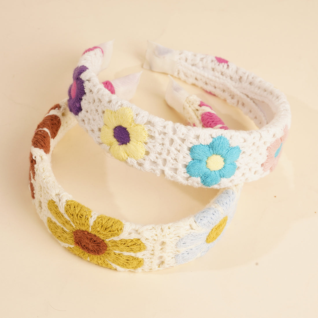 Hippie Floral Knitted Headband - DippedShop Wholesale - #0851