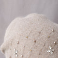 Luxury Rhinestone Pearl Embroidered Knit Beanie 6W6HAT707