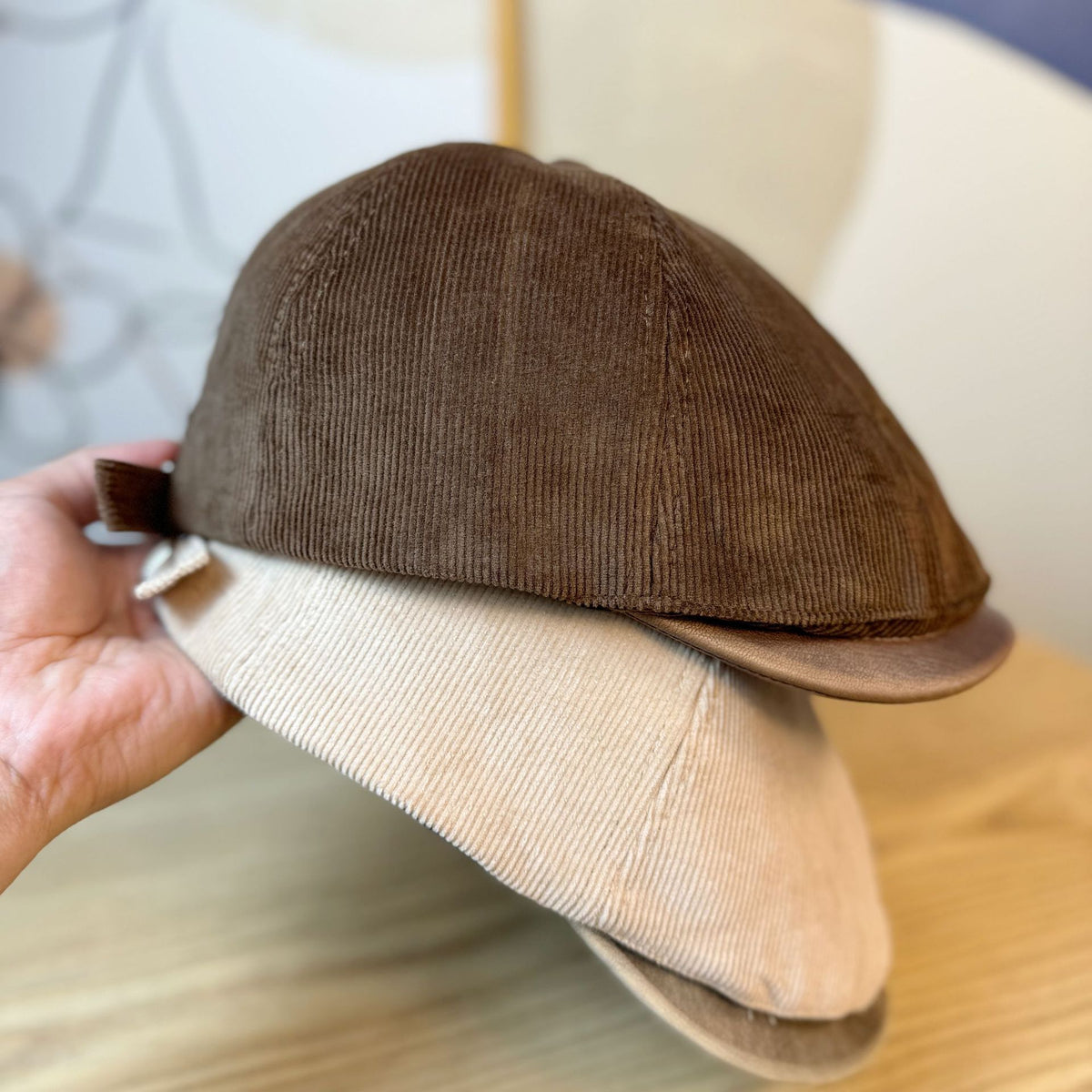 Corduroy Leather Brim Cap - DippedShop Wholesale - #2867