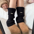 Trendy Metal Accent Ribbed Calf Warmer Socks 6W8FSO876