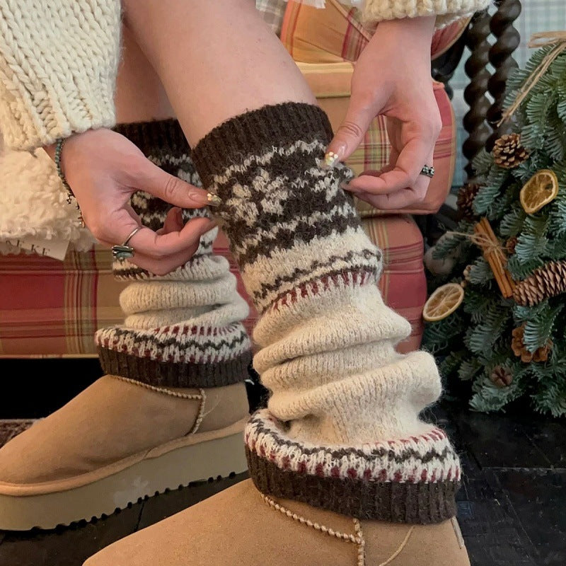 Fair Isle Knit Leg Warmers - DippedShop Wholesale - #0019