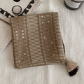 Polka Dot Paisley Print Tassel Neck Scarf MK2BK6W6HHS26