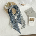 Vintage Floral Print Triangle Shape Silk Scarf MK2BLW6W6NSI52