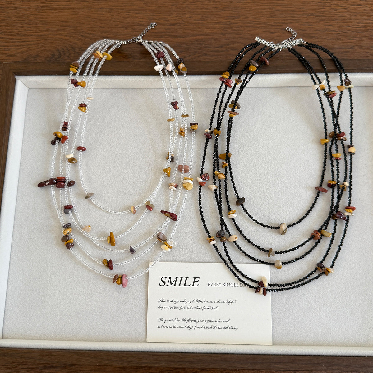 Gemstone Beaded Necklace - DippedShop Wholesale - #7139