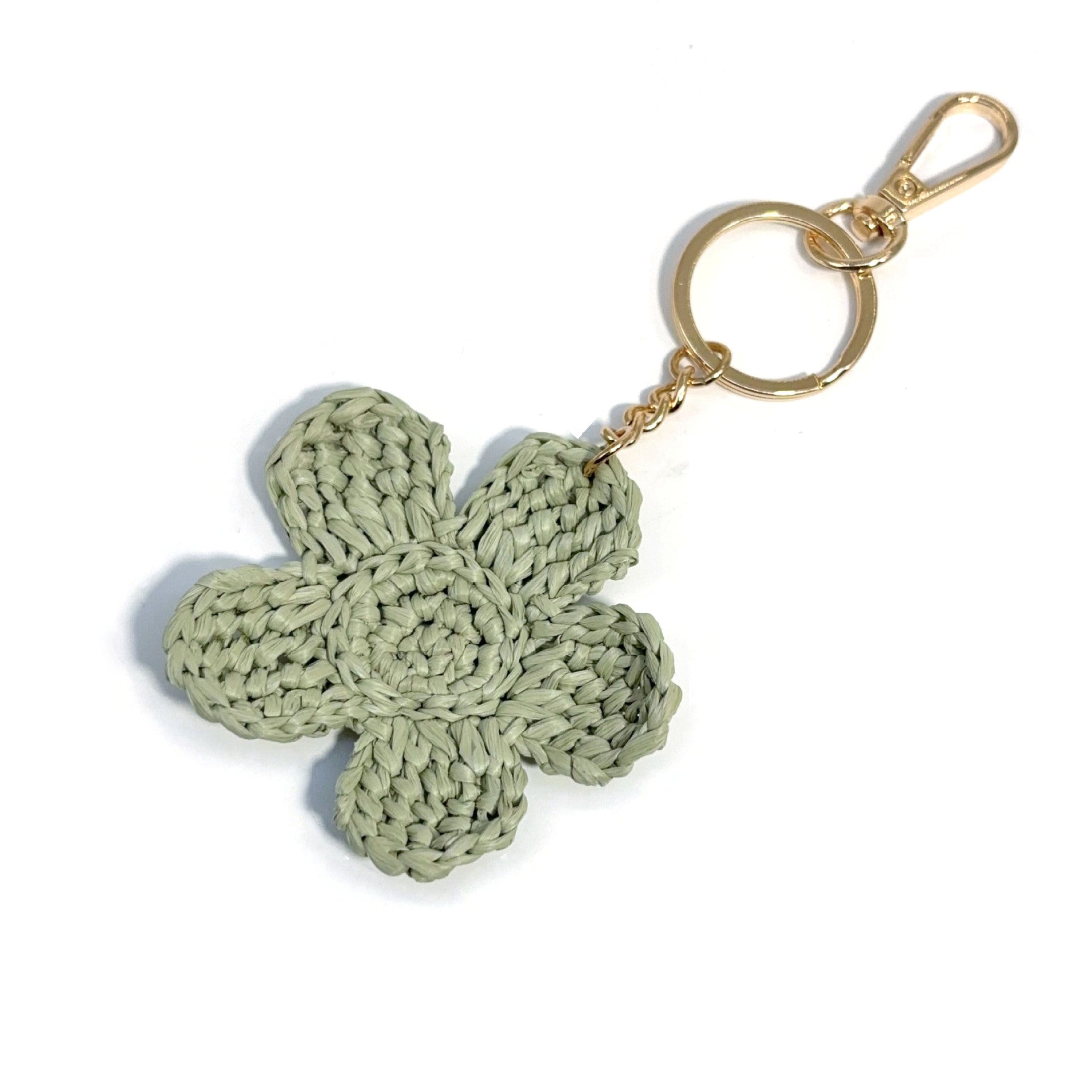 Minimalist Handmade Raffia Flower Keychain Bag Charm MK2ZCAS6W10BBC51