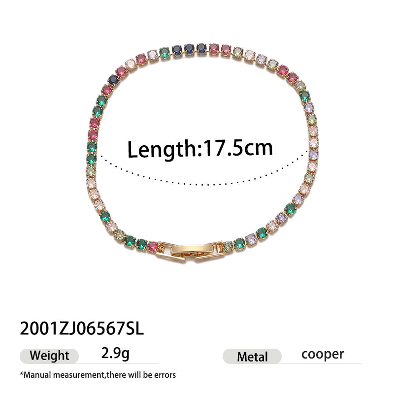 Chunky Colorful Zirconia Bracelet - DippedShop Wholesale - #7747
