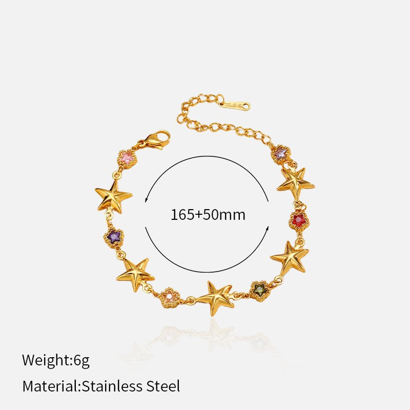 Stylish Gold Plated Heart Floral Pendant Bracelets 6W6JNC636